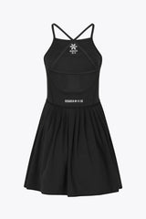 Osaka Women Pleated Tech Dress | Black