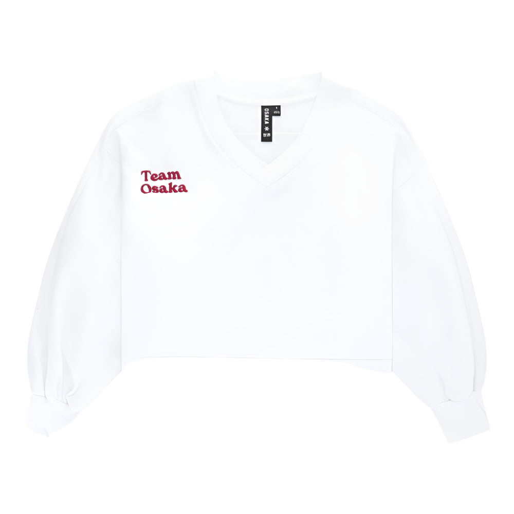Osaka Women V Neck Cropped Sweater | White