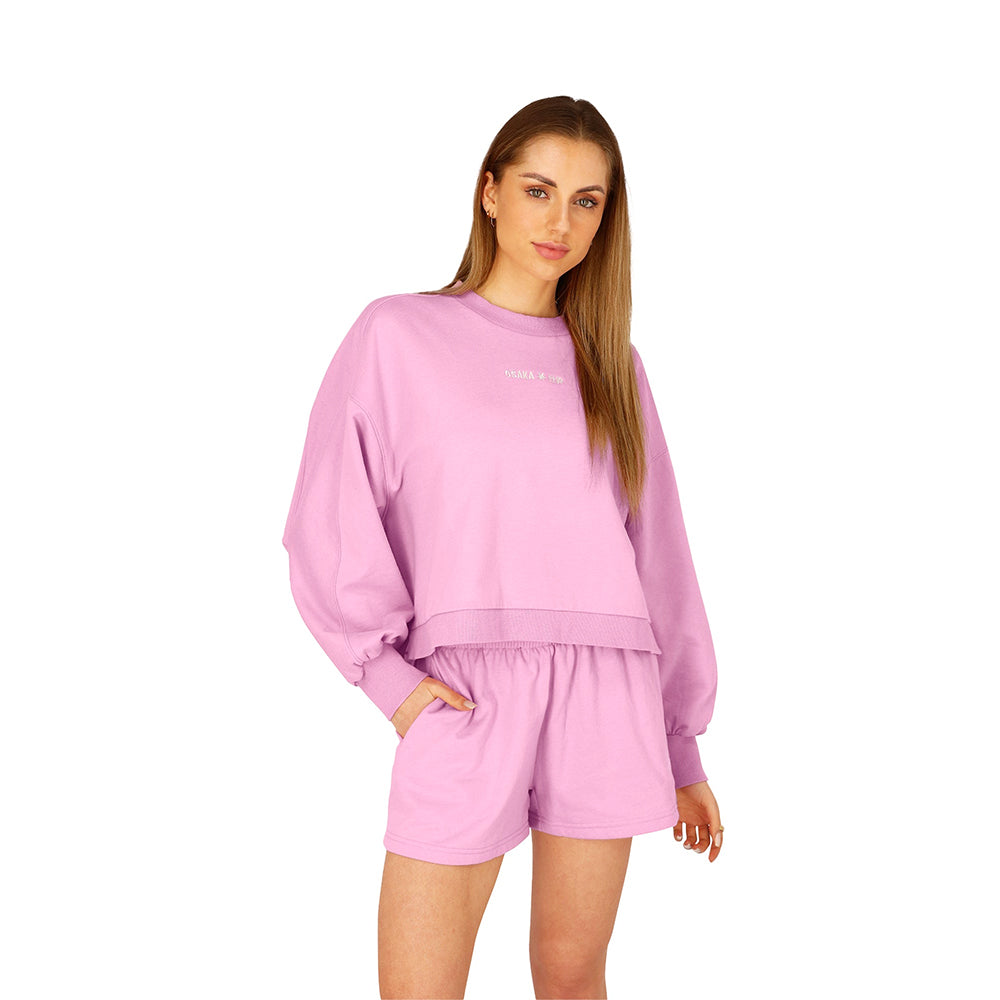 Osaka Women Cropped Sweater | Begonia Pink
