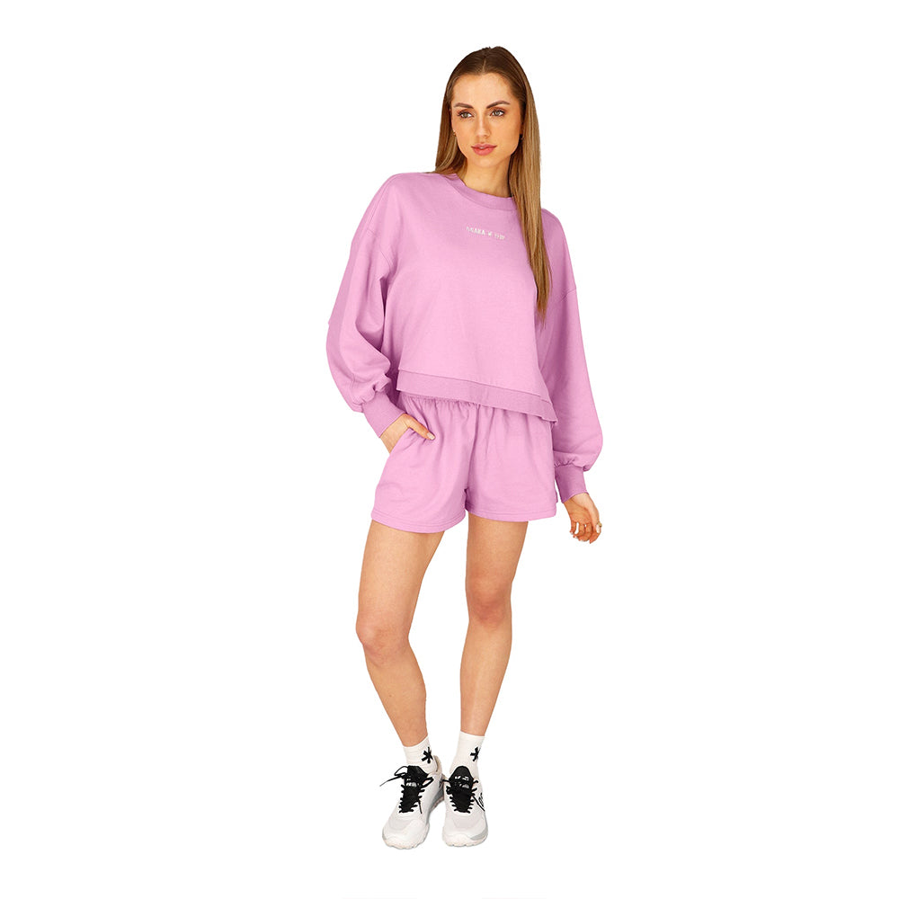 Osaka Women Cropped Sweater | Begonia Pink