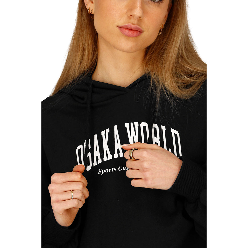 Osaka Women Cropped Hoodie | Black