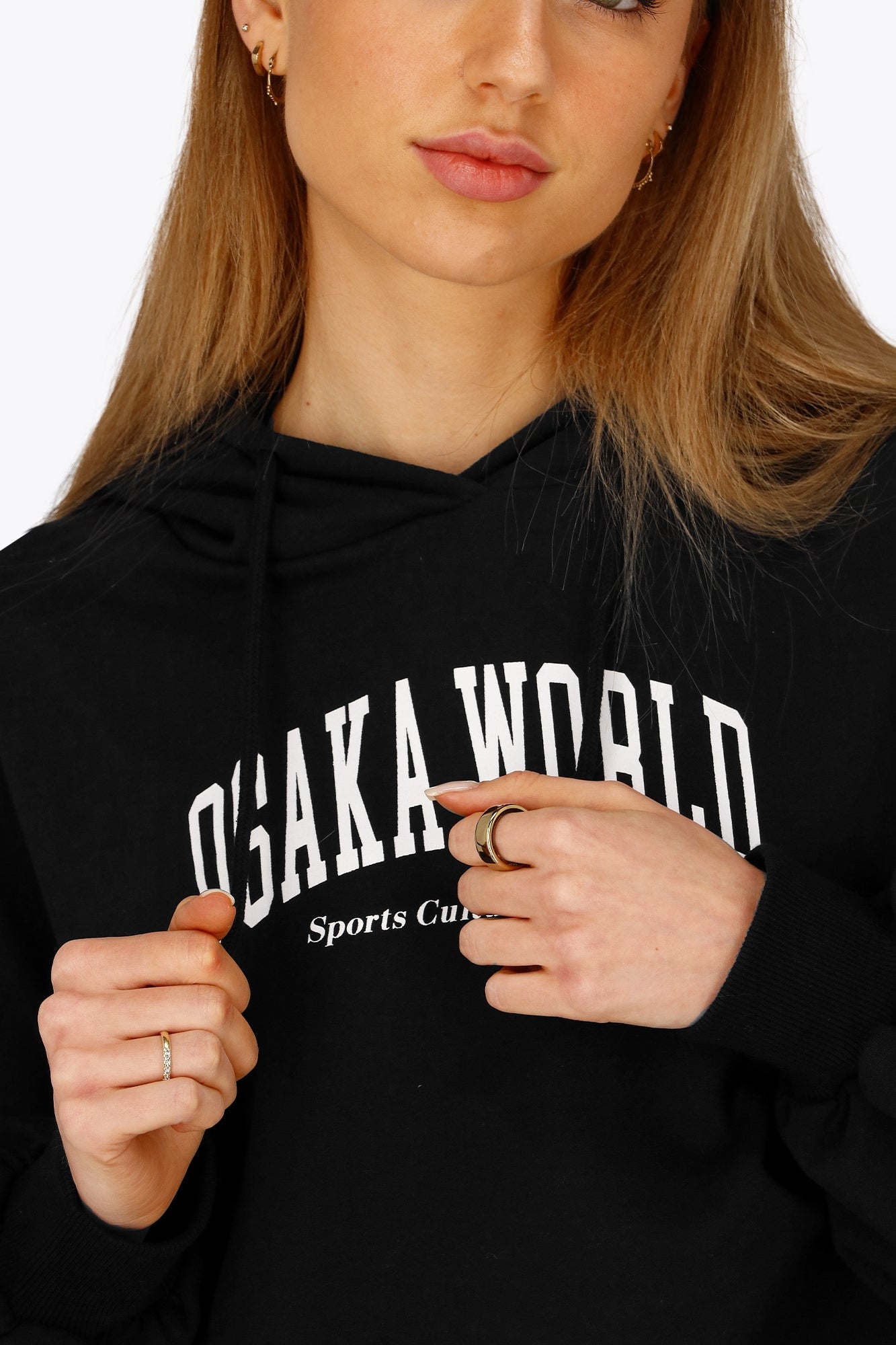 Osaka Women Cropped Hoodie | Black