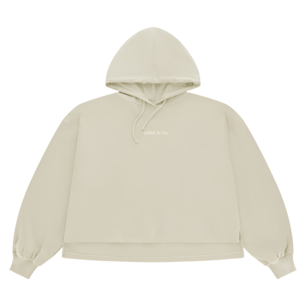 Osaka Women Cropped Hoodie - Logo | Warm Grey