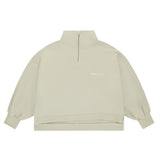 Osaka Women Cropped Half Zip Sweater | Warm Grey