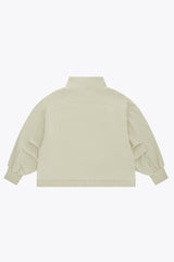 Osaka Women Cropped Half Zip Sweater | Warm Grey