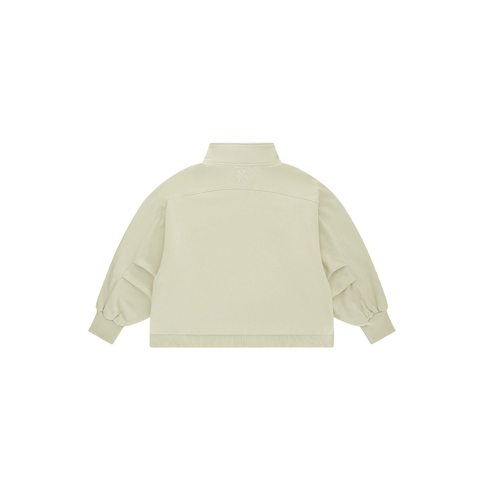Osaka Women Cropped Half Zip Sweater | Warm Grey