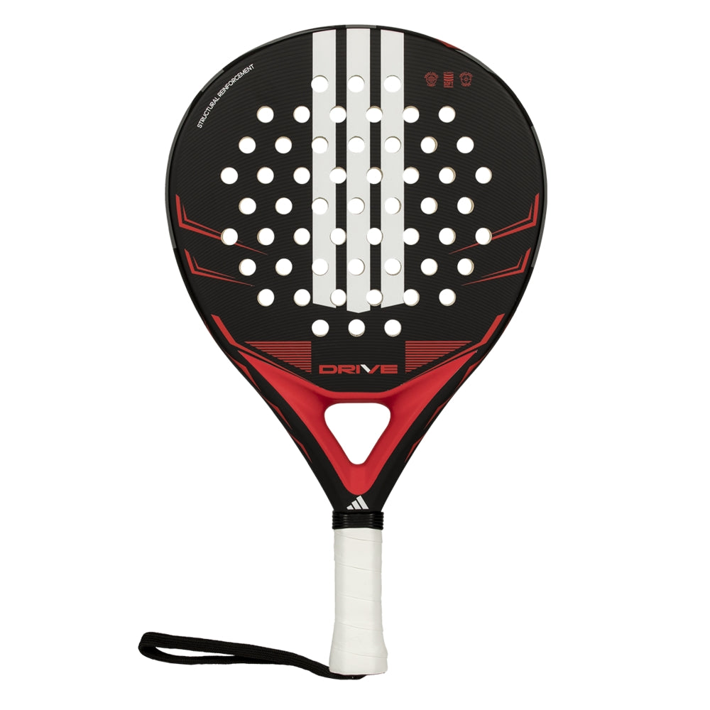 Adidas Drive Black 2026 padel racket — forgiving control for new players