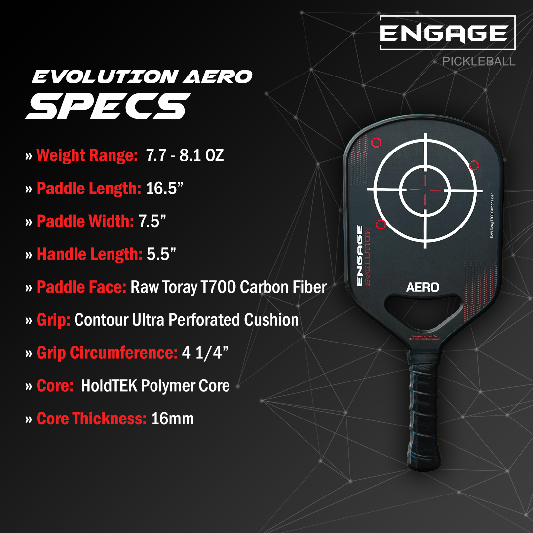 Engage Pickleball Aero | Raw Toray T700 Thermoformed Foam Injected