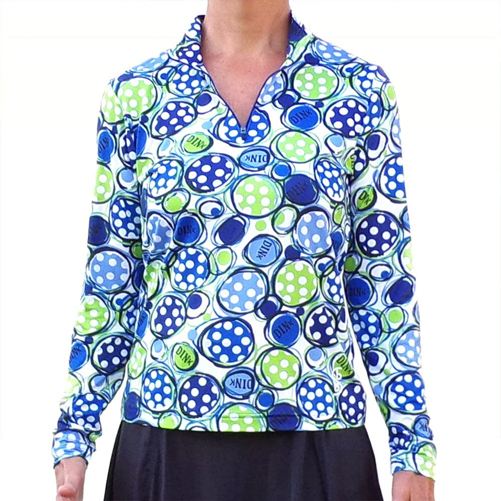 Picckleball Bella Camiseta de manga larga con cremallera de 1/4 Dink 1