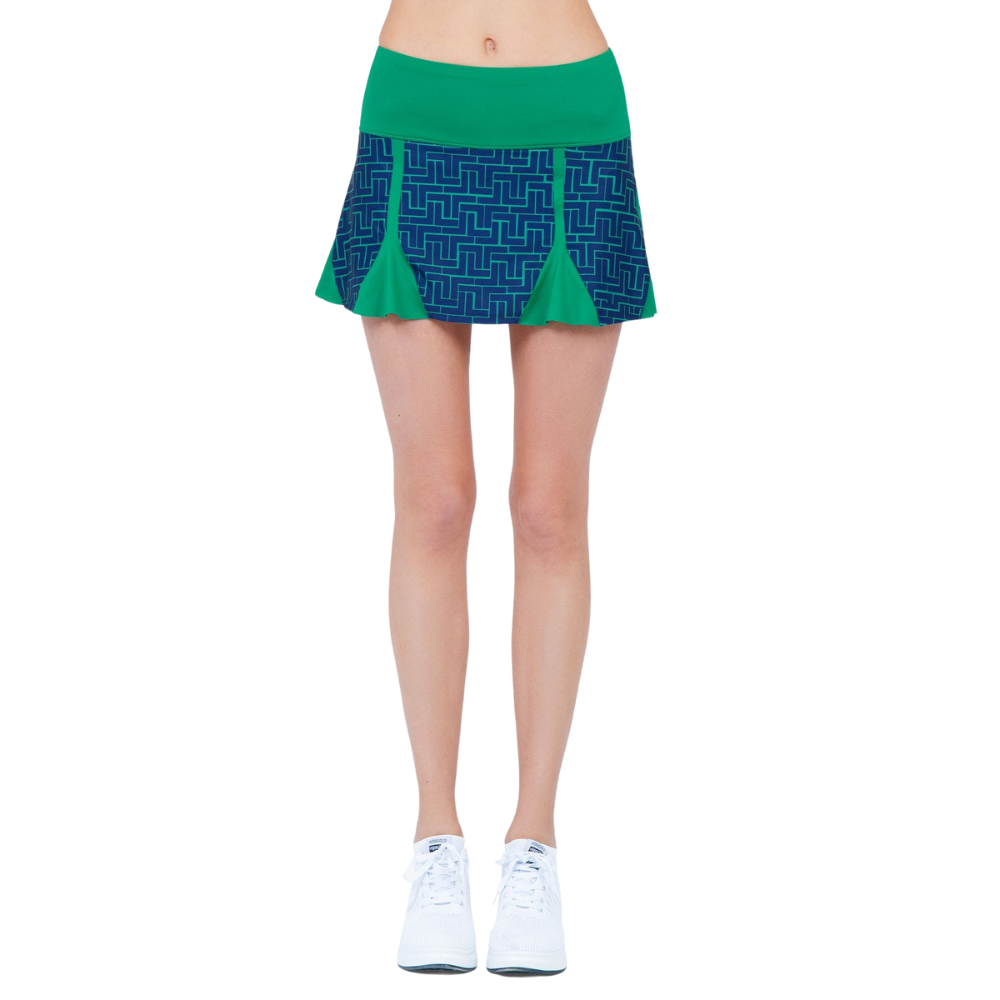 inPhorm NYC Alyssa A-Line Eco-Friendly Skort - Ink Tessel/Ivy