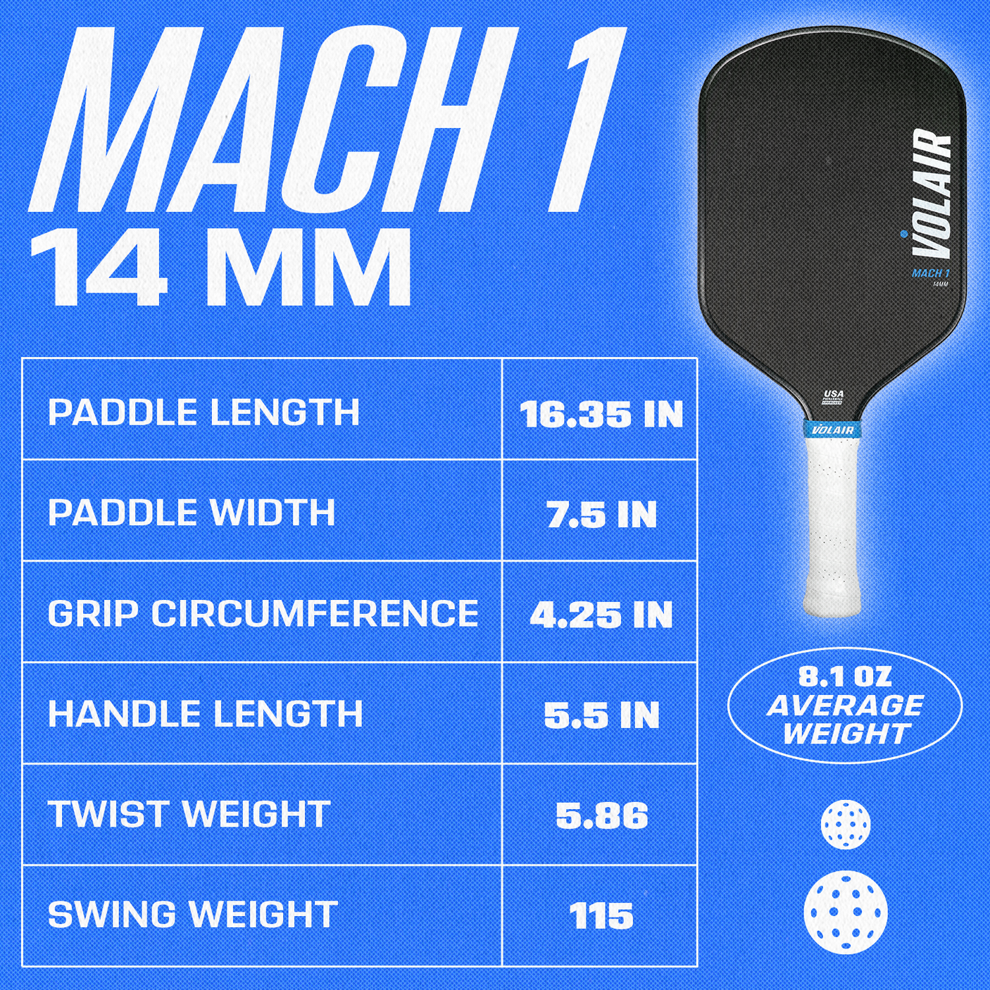 Volair Pickleball Paddle Mach 1