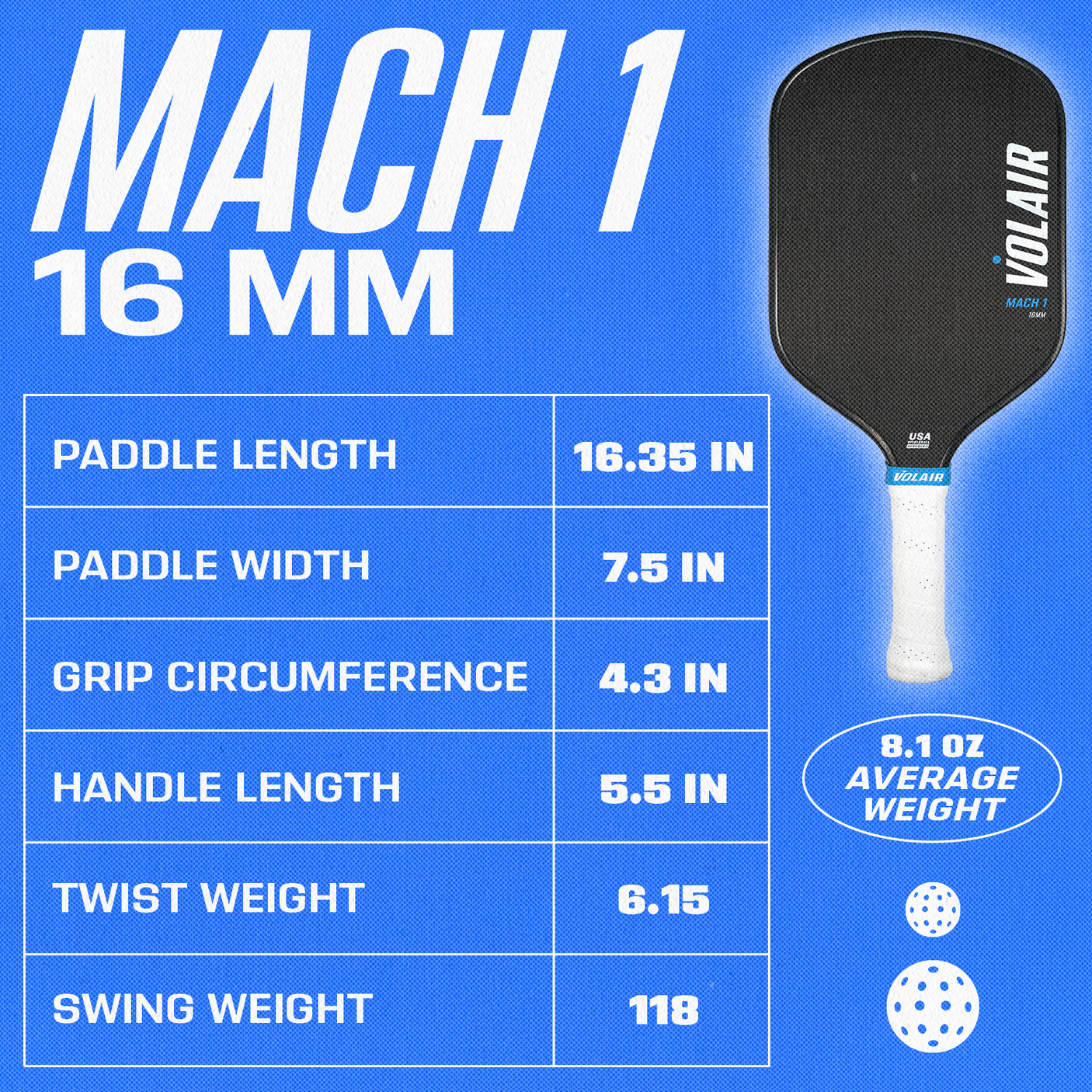 Volair Pickleball Paddle Mach 1