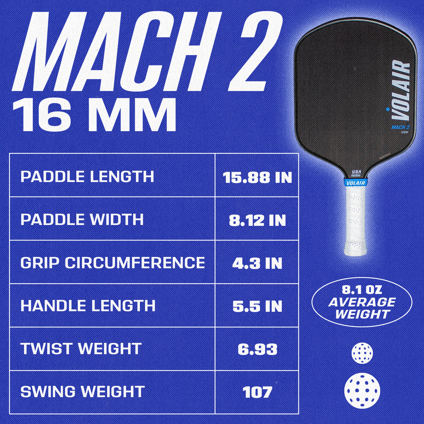 Volair Pickleball Paddle Mach 2