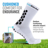 GripSocks for Soccer - Crew Height - White
