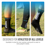 GripSocks for Soccer - Crew Height - Black