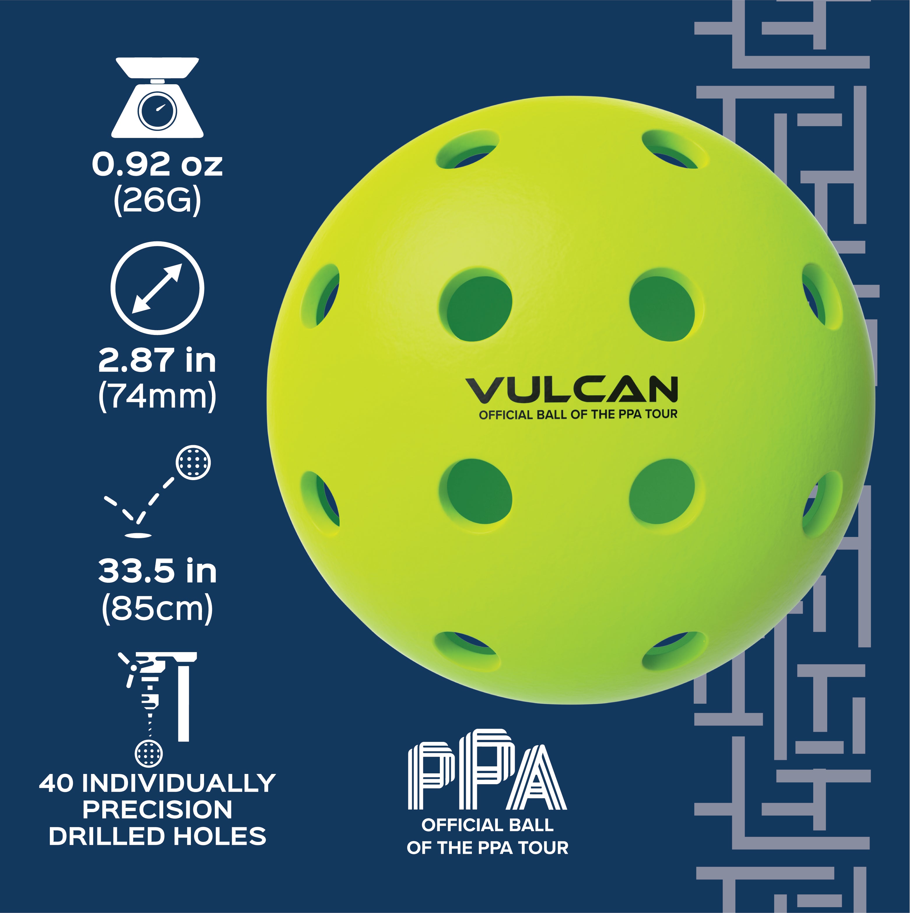 Vulcan Pickleball Balls VPro Flight Outdoor – Racket Central