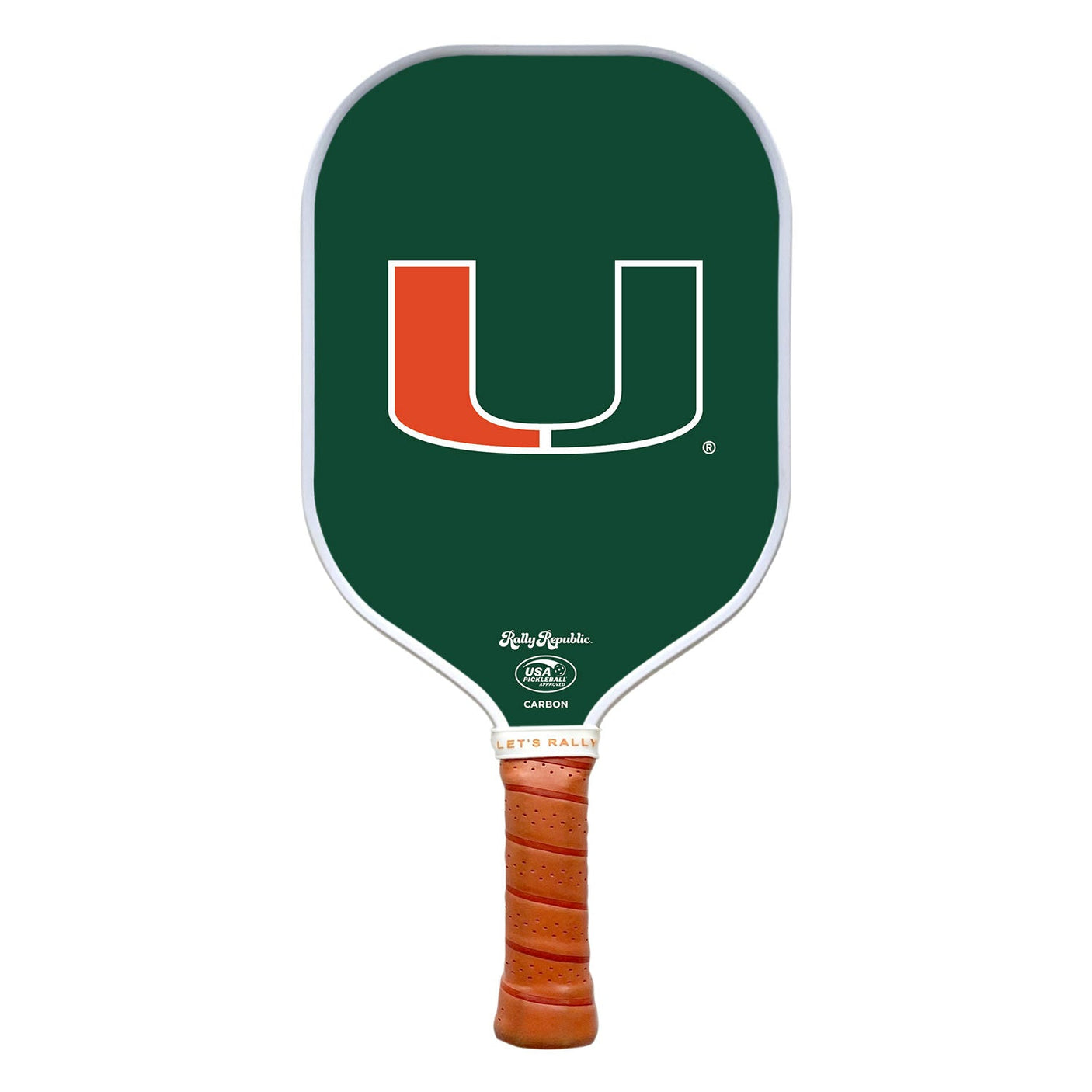Rally Republic PIckleball Paddle - Miami Hurricanes Miami Green Primary Mark