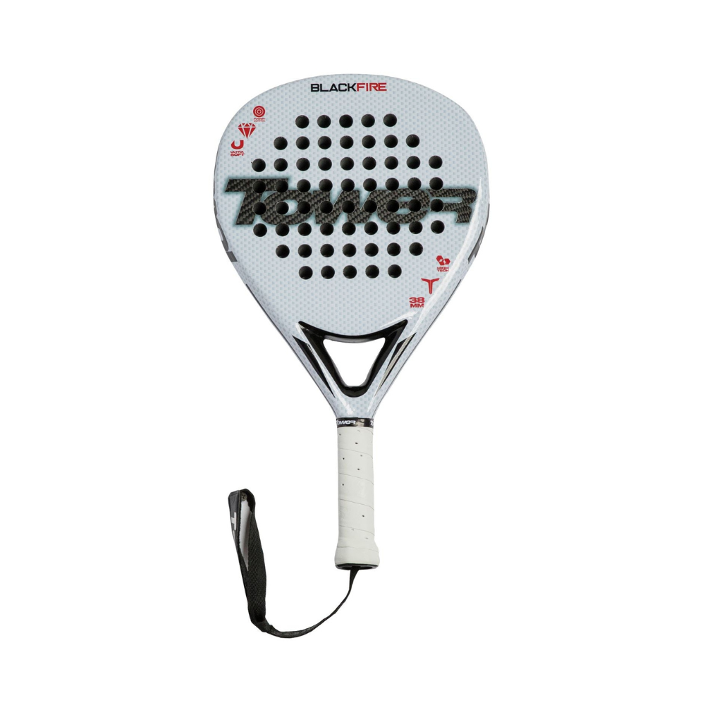 Tower Padel Racket Black Fire | White Carbon