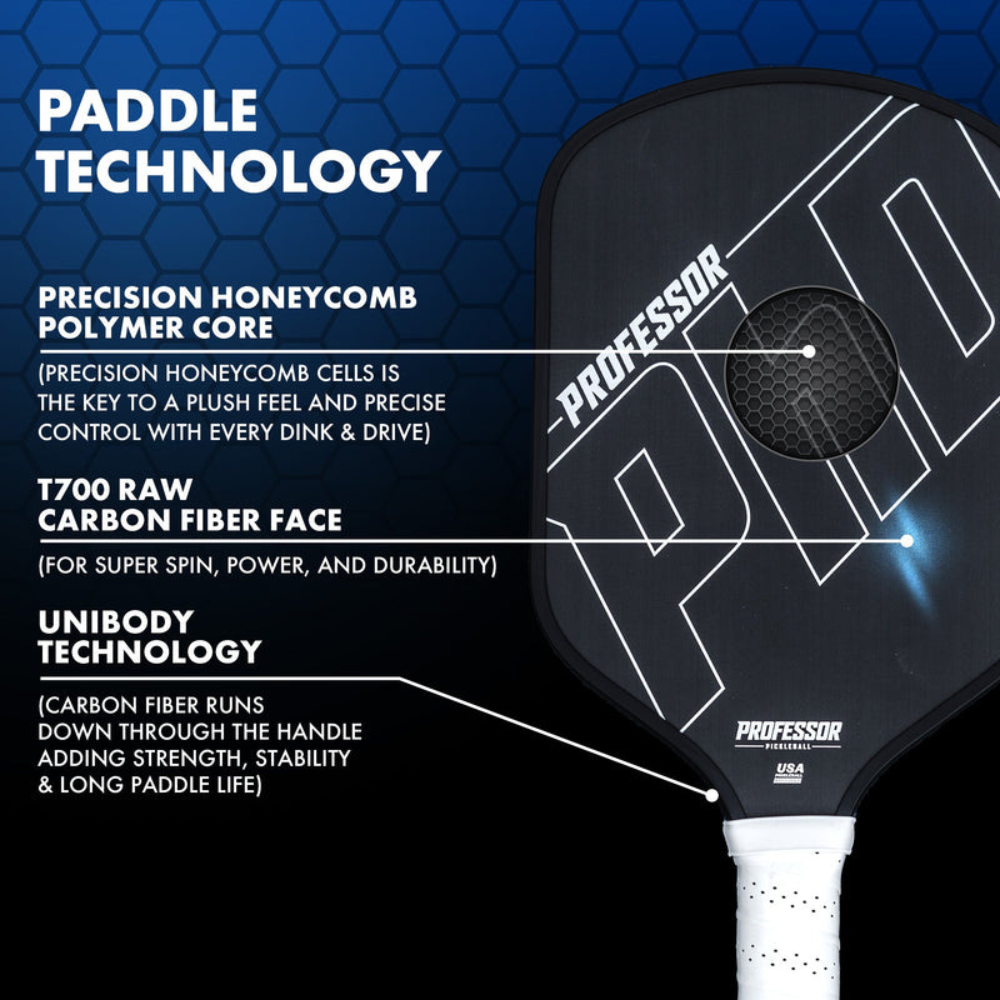 Professor Pickleball Paddle Black PhD 16mm