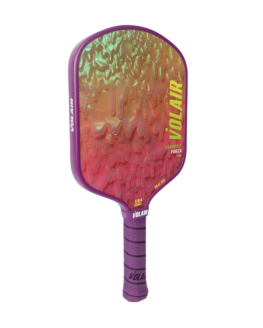Volair Pickleball Canvas 2 Forza 16mm: "Drips" de Dan Lam + Mini Escultura Drip