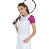 inPhorm NYC Colorblock Active Sofia Short Sleeve Crew Neck - Raspberry Pink