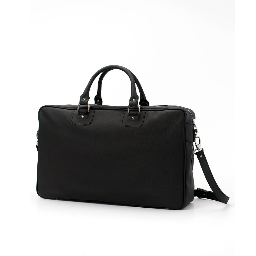 Cork Padel Vintage Leather Handbag Black/Silver
