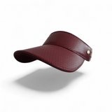 Fenix Sportier The Leather Visor - Crimson, Varsity Striped Elastic & Gold