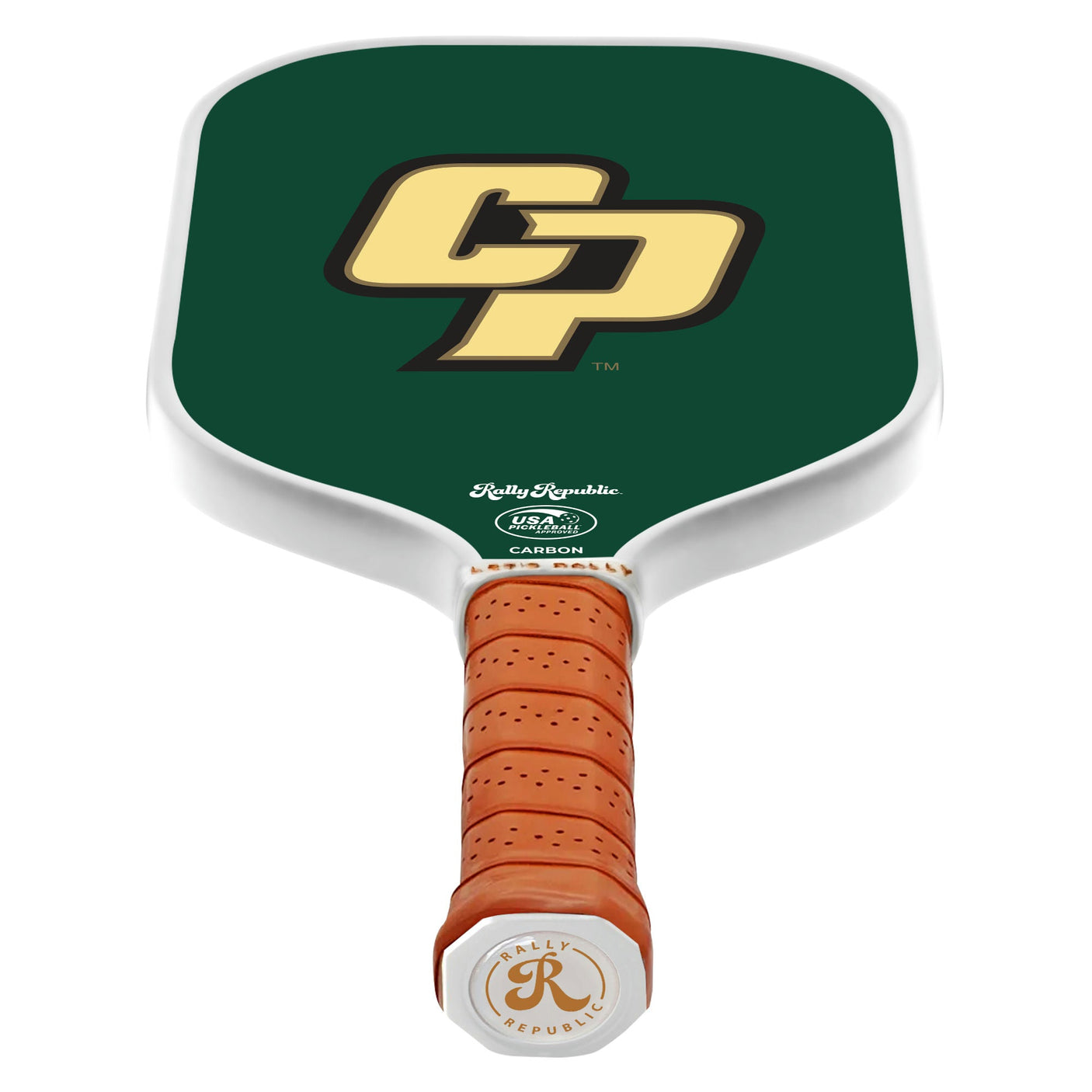 Rally Republic PIckleball Paddle - Cal Poly Mustangs Poly Green Interlocking Logo