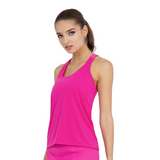 inPhorm NYC Double-Layered "T" Racer Back Camila Tank - Raspberry Pink