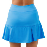 Falda pantalón de pickleball Bella Drop Pleat azul eléctrico con Net Worth