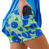 Falda pantalón de pickleball Bella Drop Pleat azul eléctrico con Net Worth