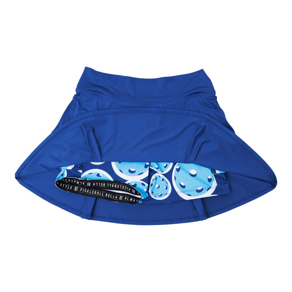 Falda pantalón plisada Bella de Pickleball azul marino con doble rebote