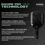 Pala de pickleball Engage Pickleball Encore Pro V3.0 | Piel de carbono auténtica