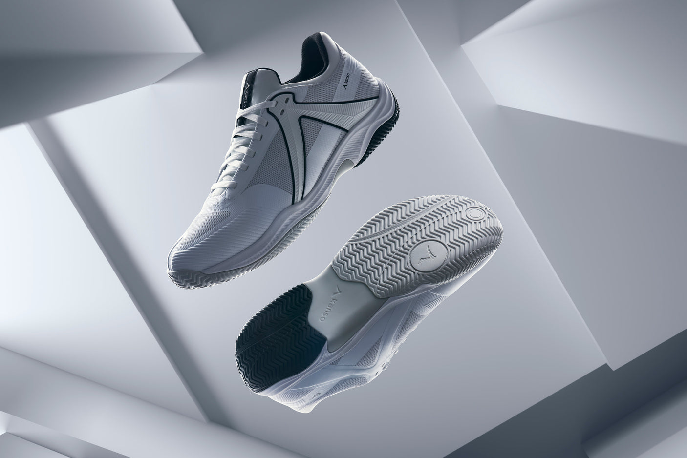 Kanso Sports Padel Shoes - EQ SoftCourt - White & Black