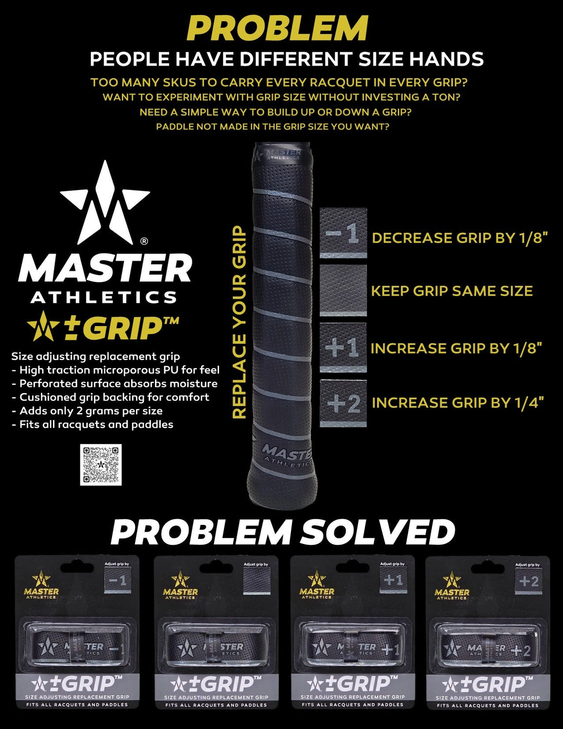 Master Athletics Size Adjusting Overgrip