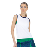 inPhorm NYC Harper Performance Tank - White/Ivy Combo
