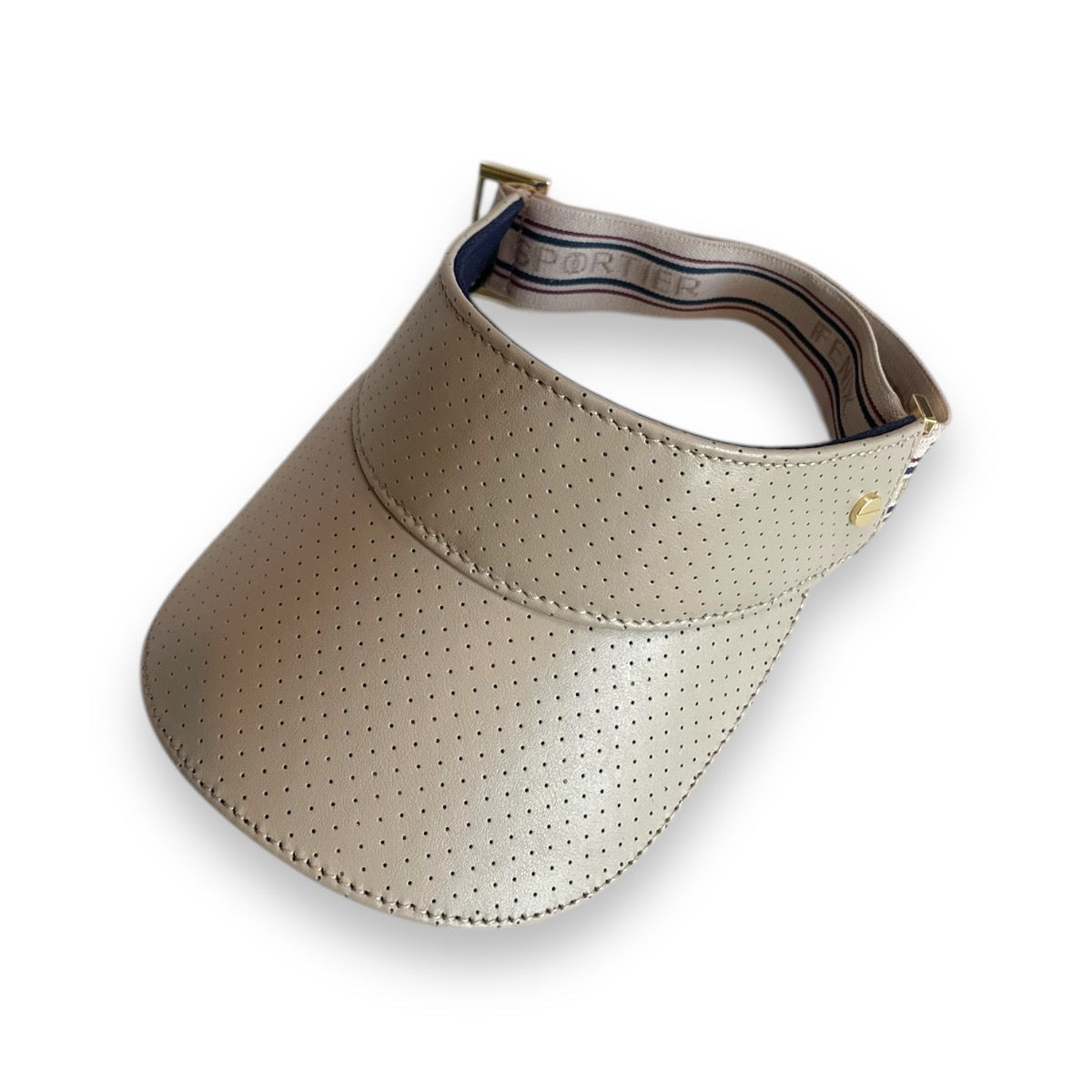 Fenix Sportier The Leather Visor - Khaki, Varsity Striped Elastic & Gold