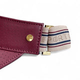 Fenix Sportier The Leather Visor - Crimson, Varsity Striped Elastic & Gold