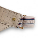 Fenix Sportier The Leather Visor - Khaki, Varsity Striped Elastic & Gold