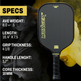 PickleballMonger Pickleball Carbon Power Pro Gen 2 Pickleball Paddle | Gold