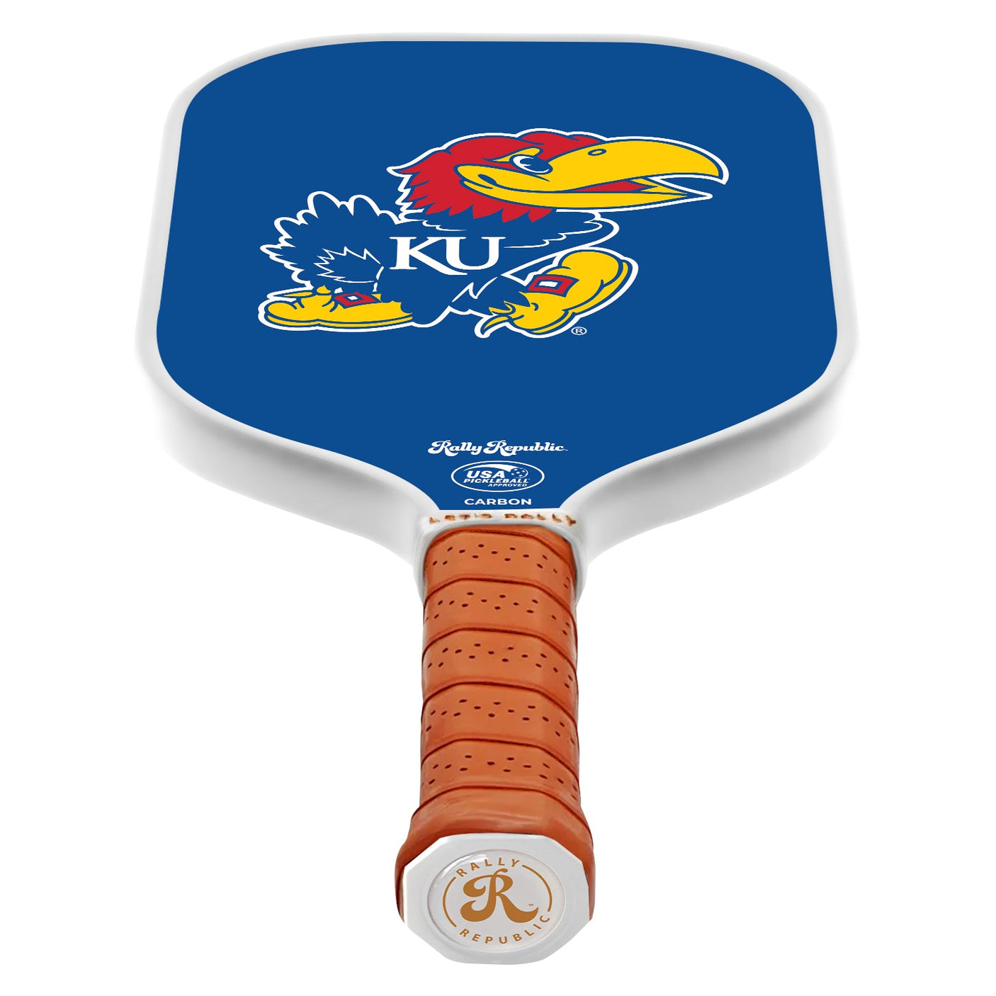 Rally Republic PIckleball Paddle - Kansas Jayhawks Blue Jayhawk Logo