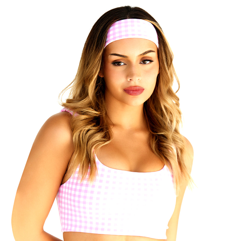 Astoria LUXE BALANCE Headband - Pink Gingham