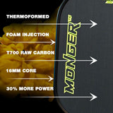 PickleballMonger Pickleball Carbon Power Pro Gen 2 Pickleball Paddle | Gold