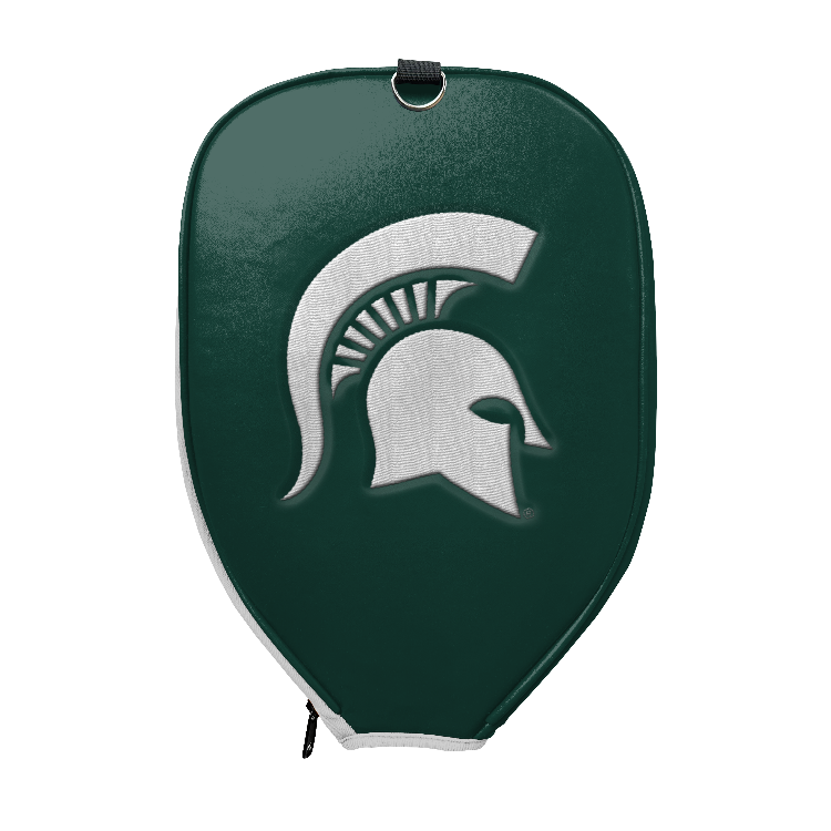 Rally Republic Paddle Cover - Michigan State Spartans White Spartan Helmet | PU Leather