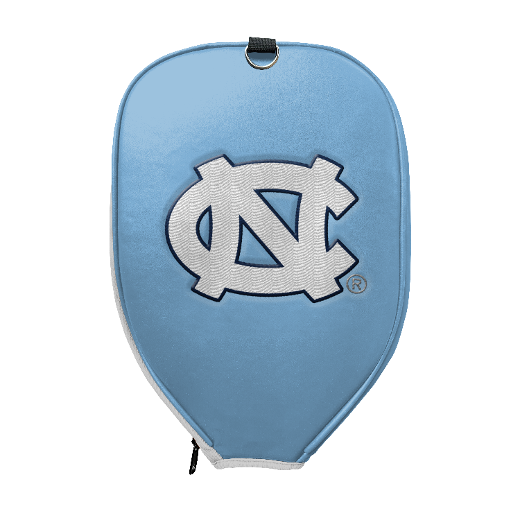 Rally Republic Paddle Cover - North Carolina Tar Heels White with Navy Blue Outline Athletic Primary Mark | PU Leather