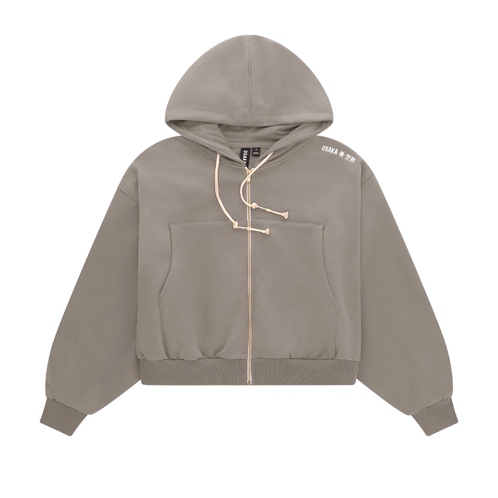 Osaka Women Cropped Full Zip Hoodie | Cloudburst