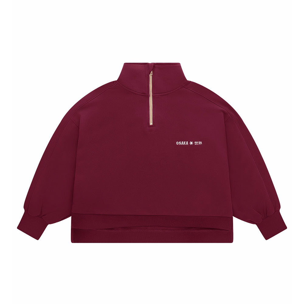 Osaka Women Cropped Half Zip Sweater | Cherry Lacquer