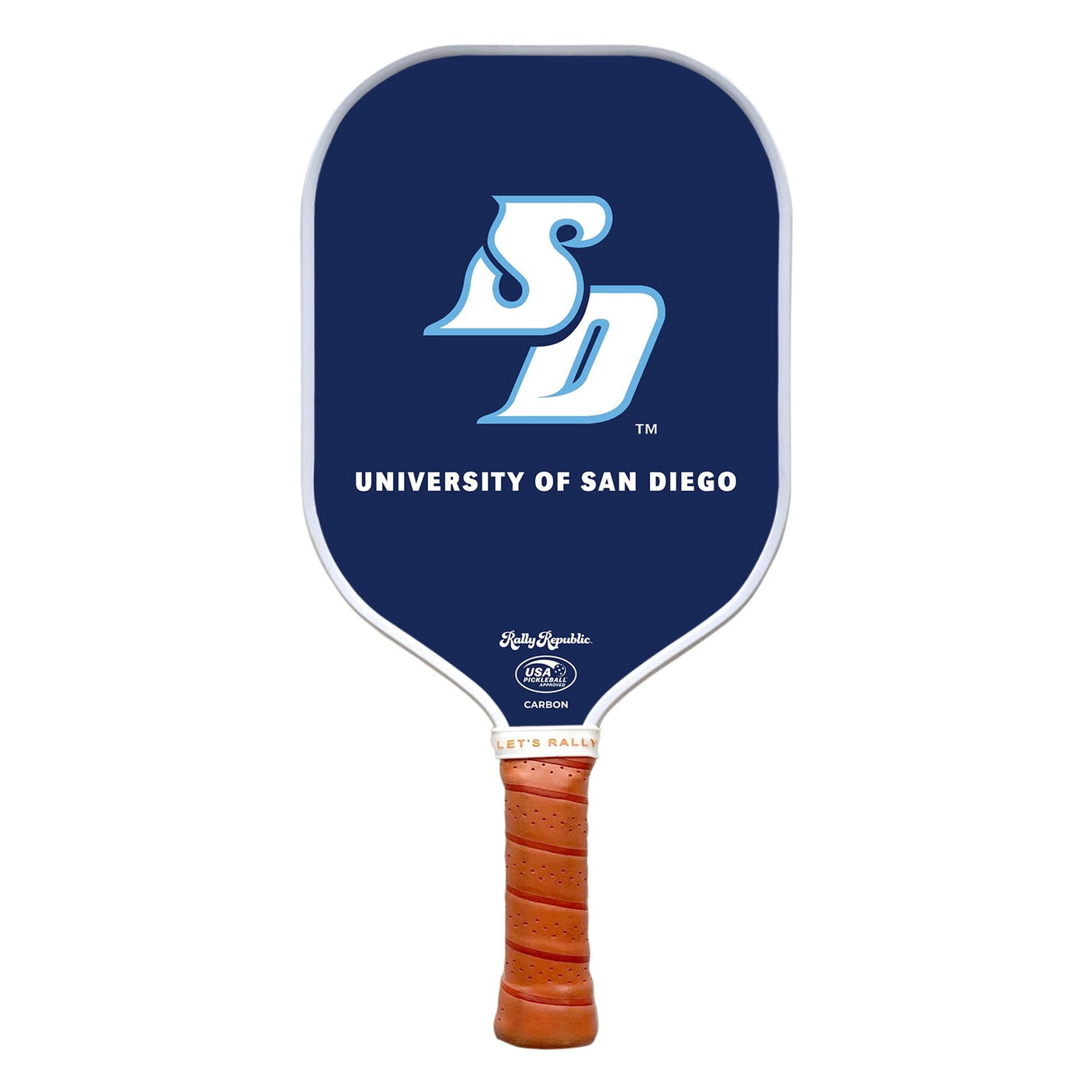 Rally Republic PIckleball Paddle - San Diego Toreros Founders Blue SD Mark