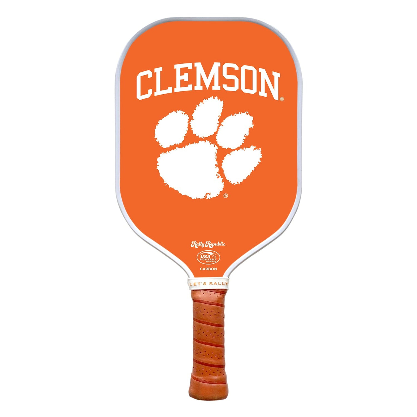 Rally Republic PIckleball Paddle - Clemson Tigers Orange Paw Logo