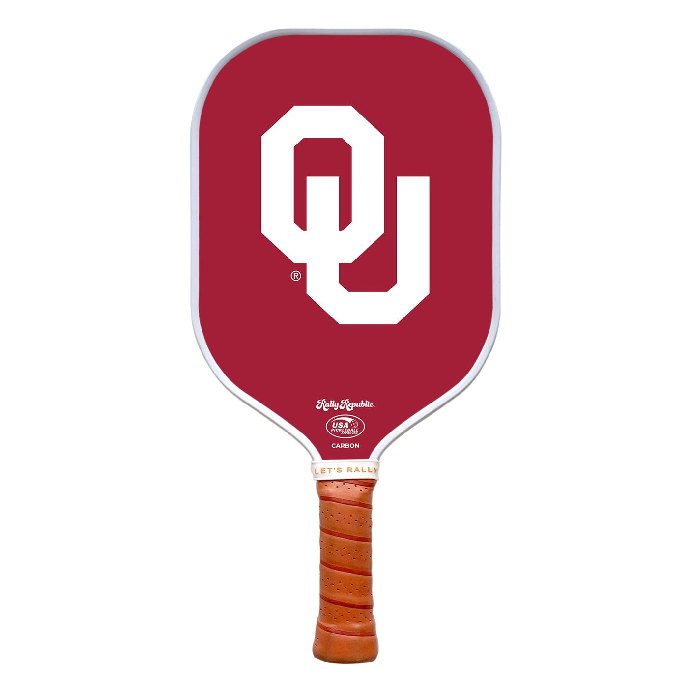 Rally Republic PIckleball Paddle - Oklahoma Sooners Crimson Interlocking OU Mark